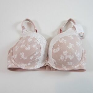 cacique women's bra boost plunge cotton 38DD floral lace